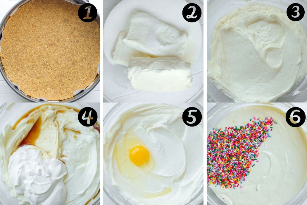 How to make Birthday Cake Cheesecake recipe step by step.