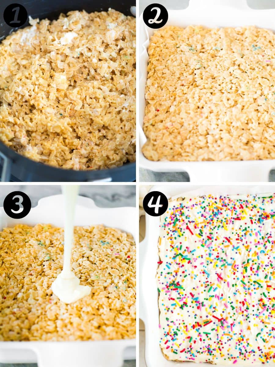 how to make cake batter rice krispie treats