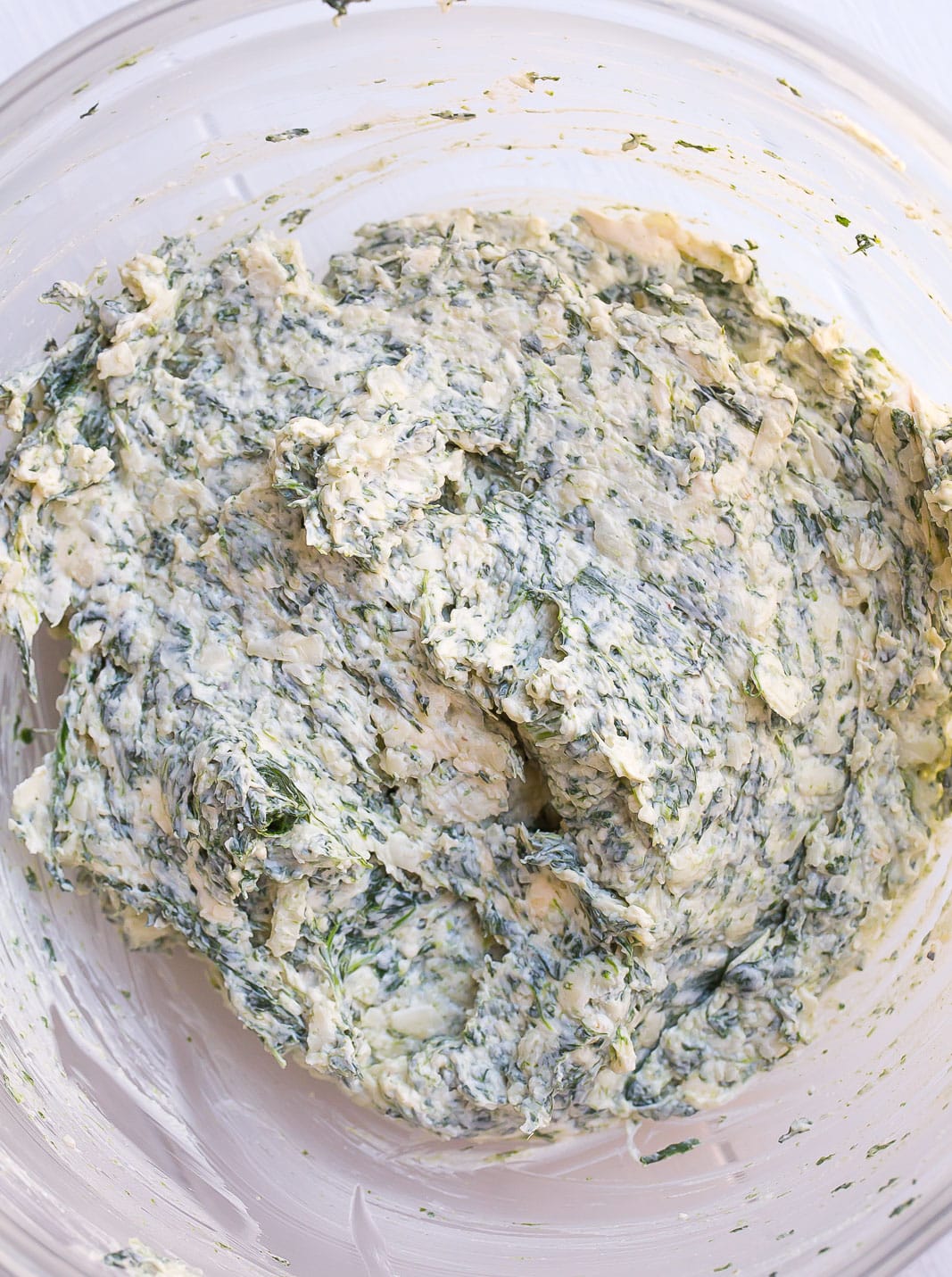 Bowl of spinach dip. 