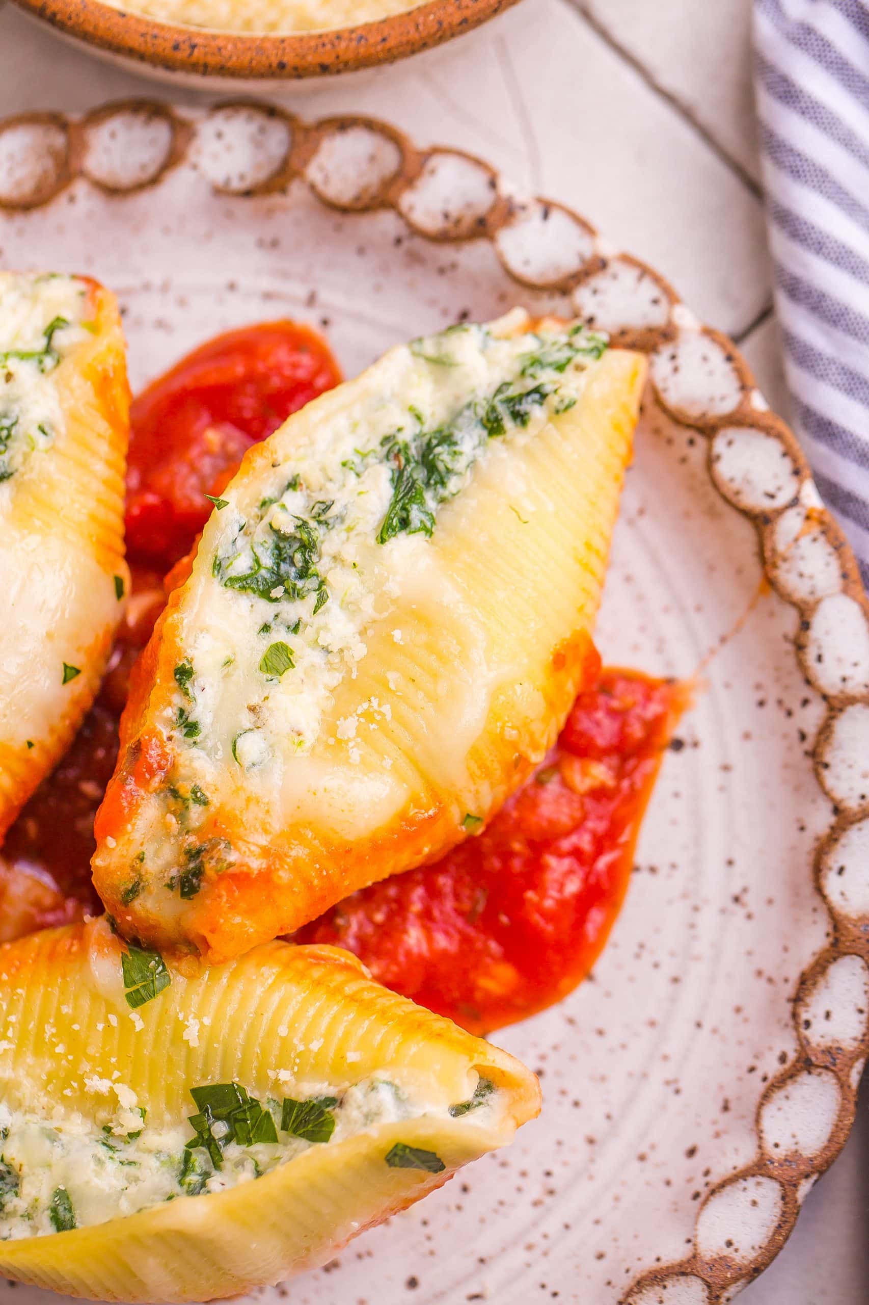 The Best Stuffed Pasta Shells on a plate.