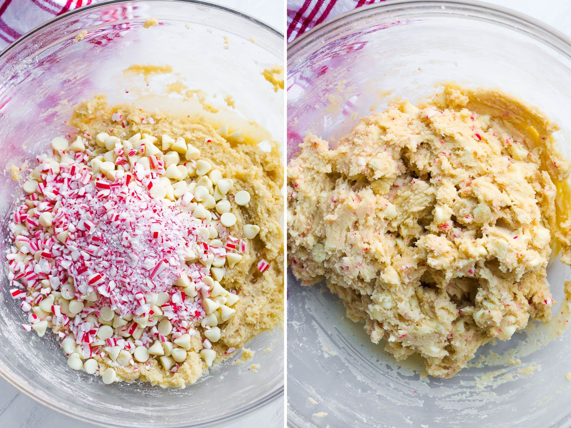 White chocolate peppermint cookie dough.