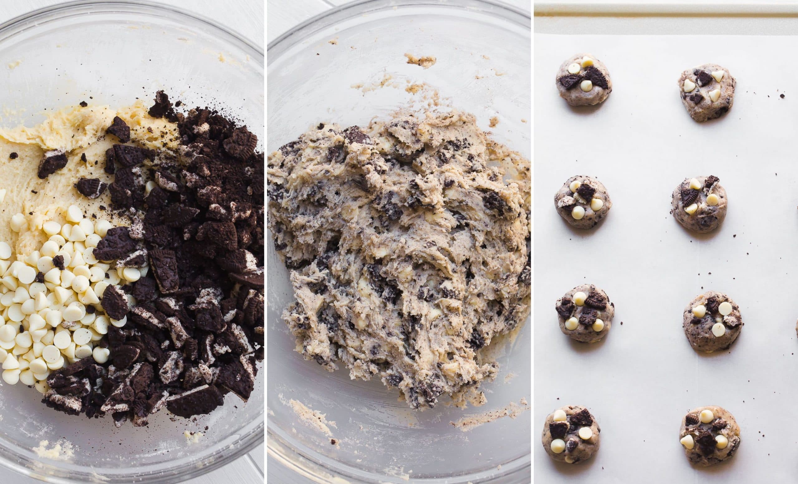 How to make Cookies and Cream Cookies step-by-step photos.