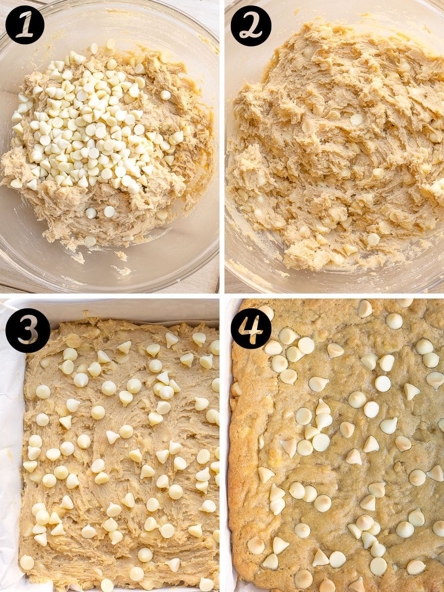 How to make white chocolate brownies step by step.