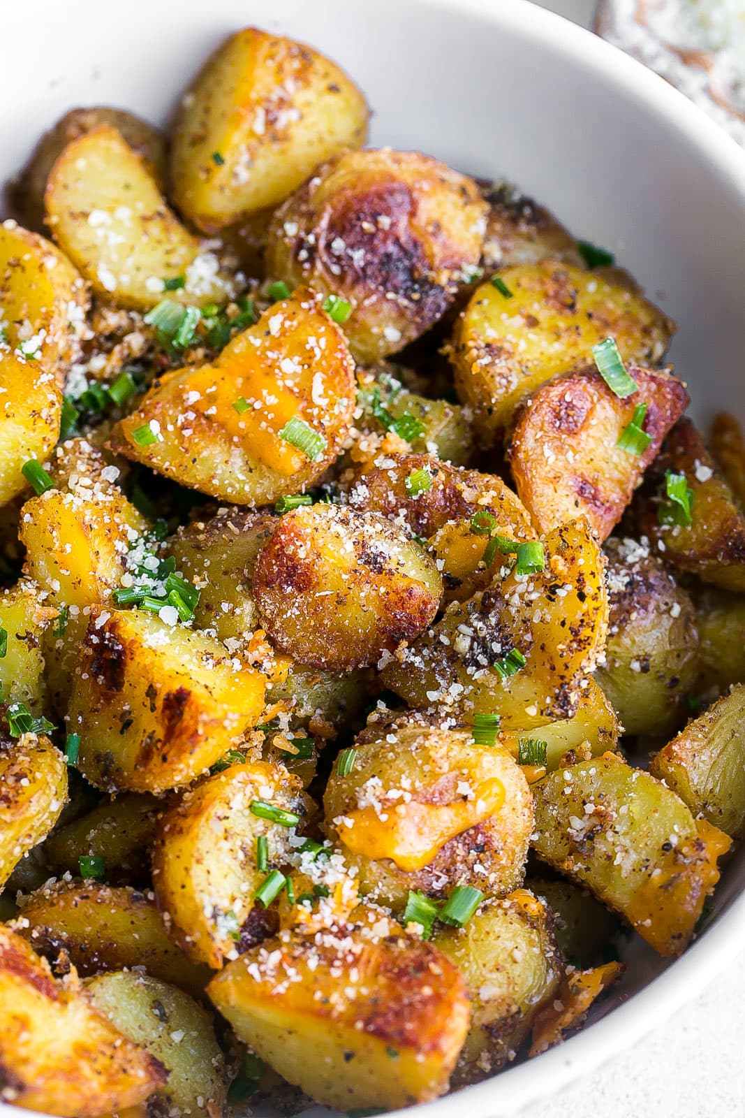 Cheesy Roasted Potatoes in a bowl.