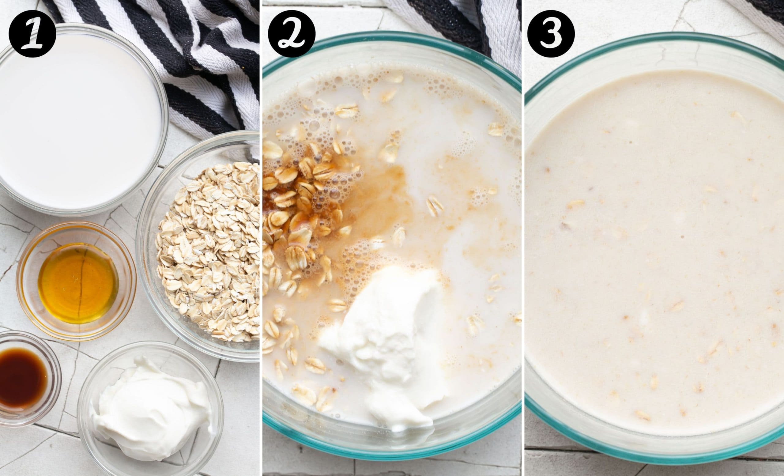 How to make overnight oats process shots.