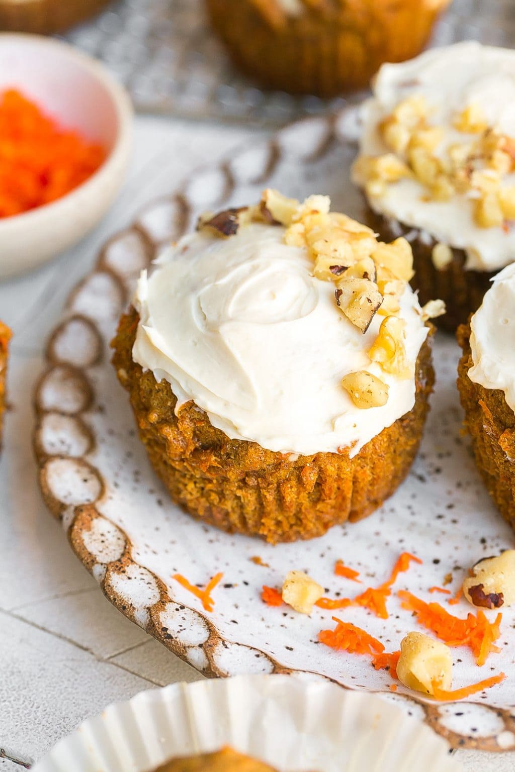 Cream Cheese Filled Carrot Cake Muffins (Healthy Recipe)