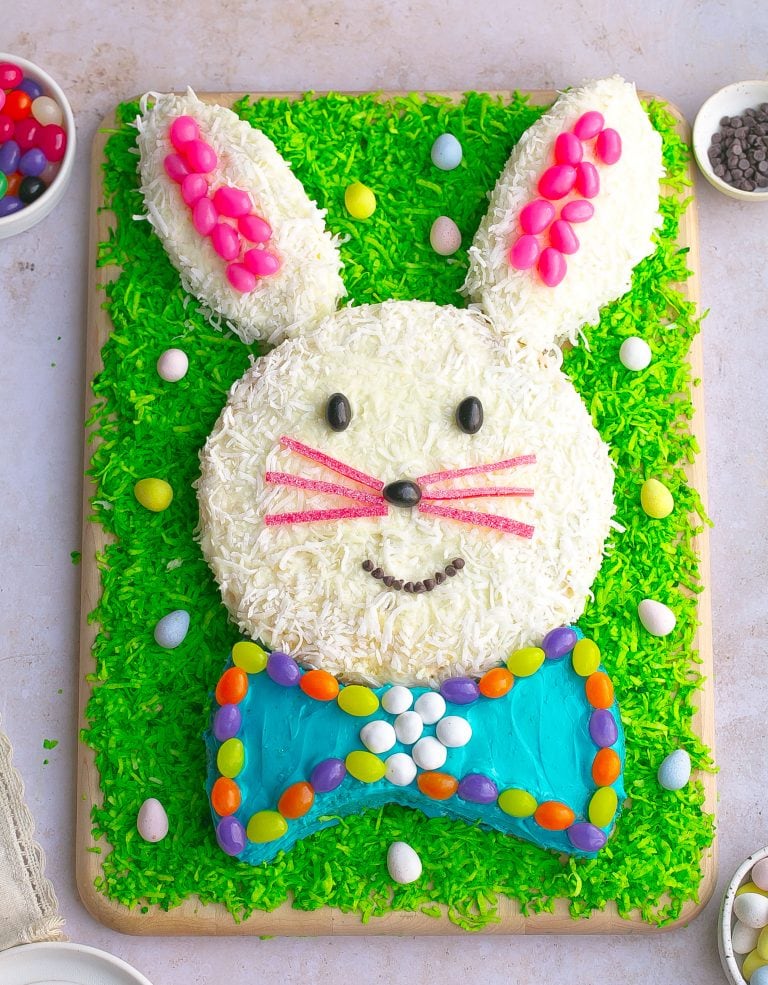 Easy Coconut Easter Bunny Cake (Fun for Kids to Make)