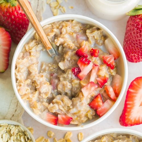 Strawberries and Cream Oatmeal - Kathryn's Kitchen