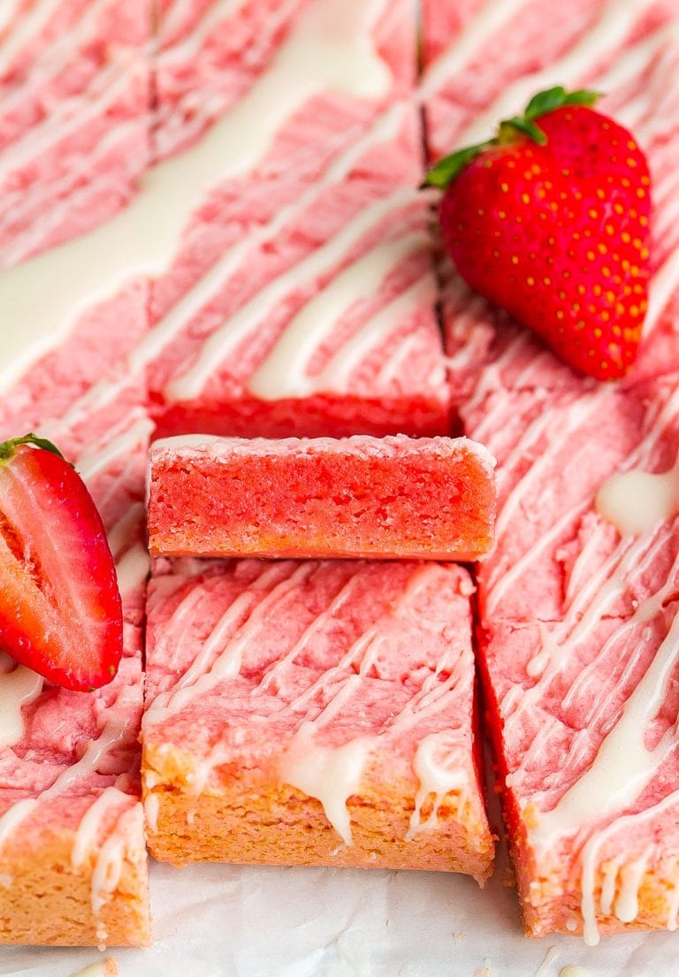 Easy Strawberry Brownies Recipe (Made with Cake Mix)