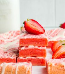 Strawberry Cake Mix Brownies