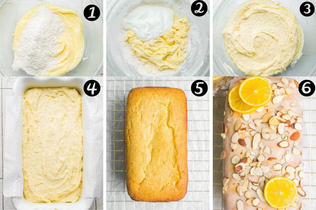 How to make Almond loaf cake process shots. 
