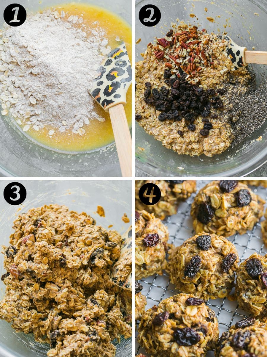 How to make Oatmeal Raisin Breakfast Cookies process photos. 