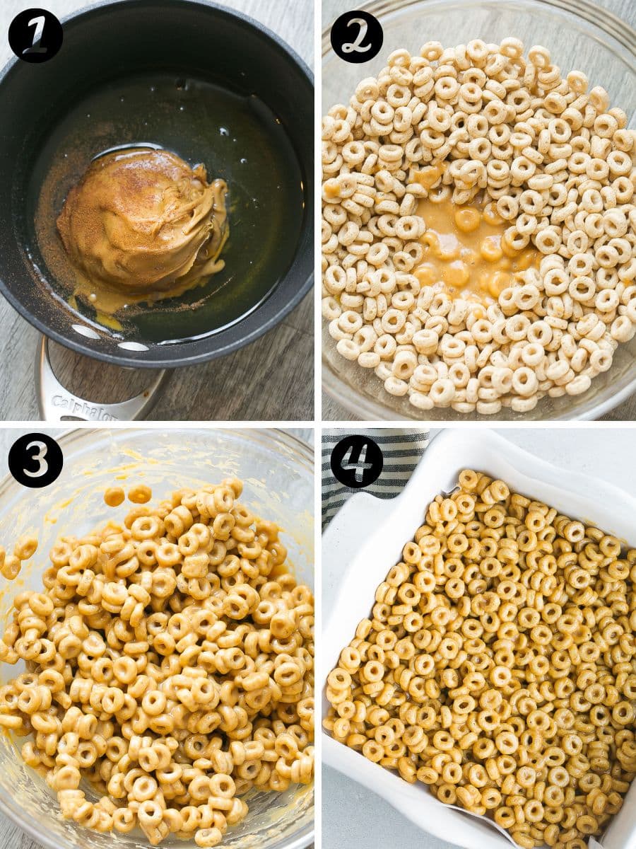 How to make Peanut Butter Cheerio Bars process shots.