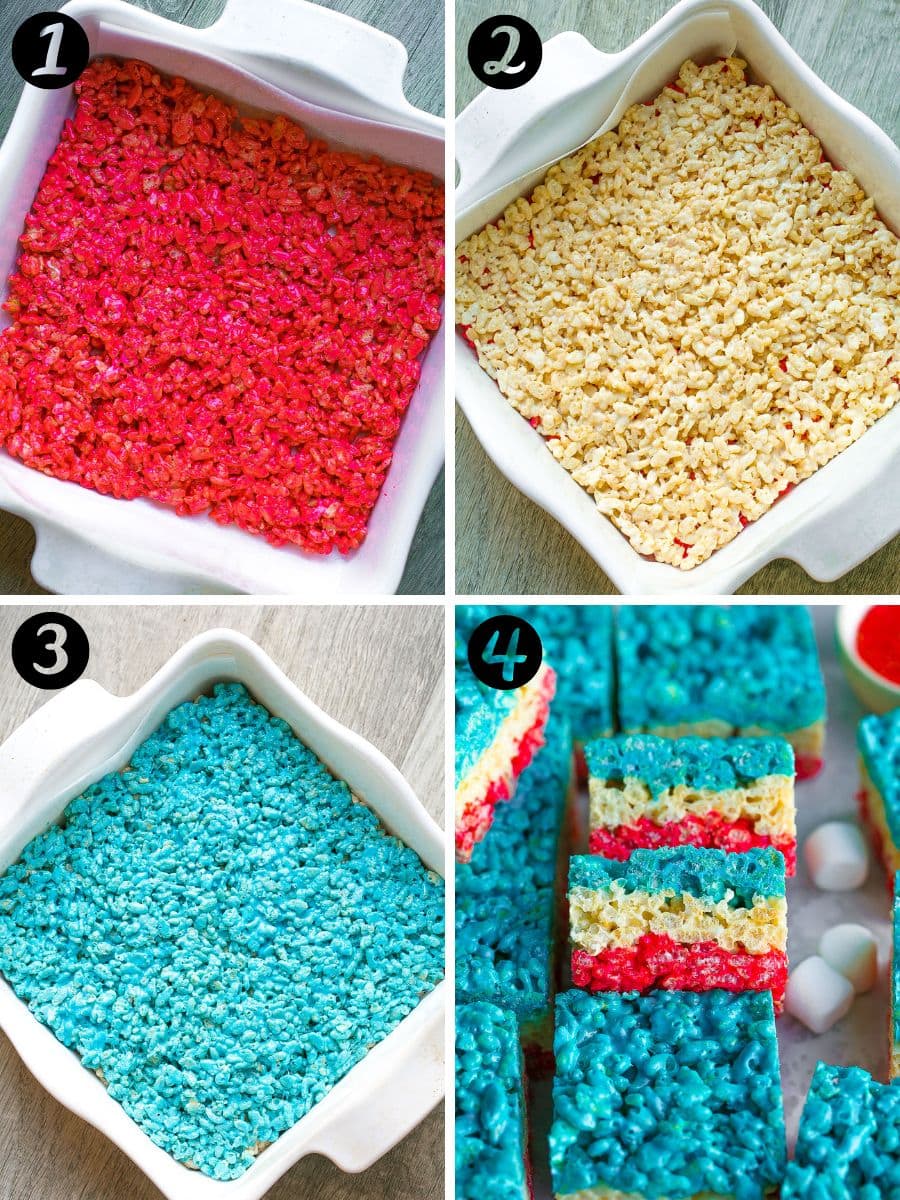 How to make 4th of July Rice Krispie Treats.
