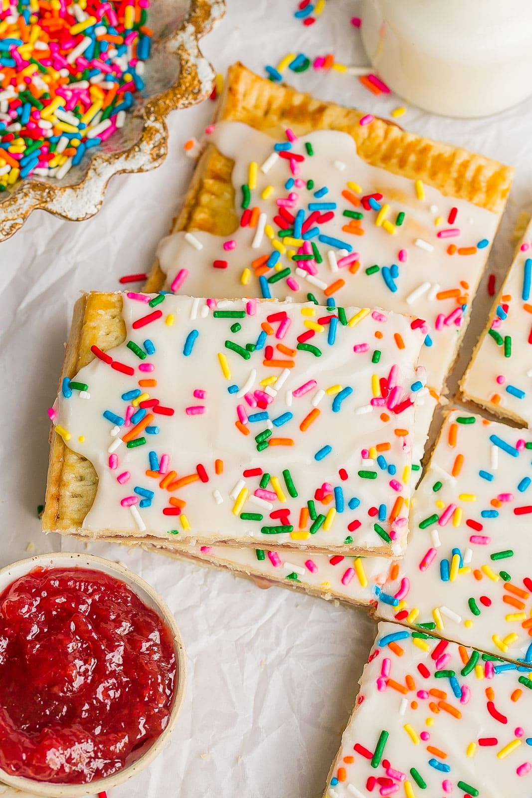 Frosted pop tarts stacked on top.