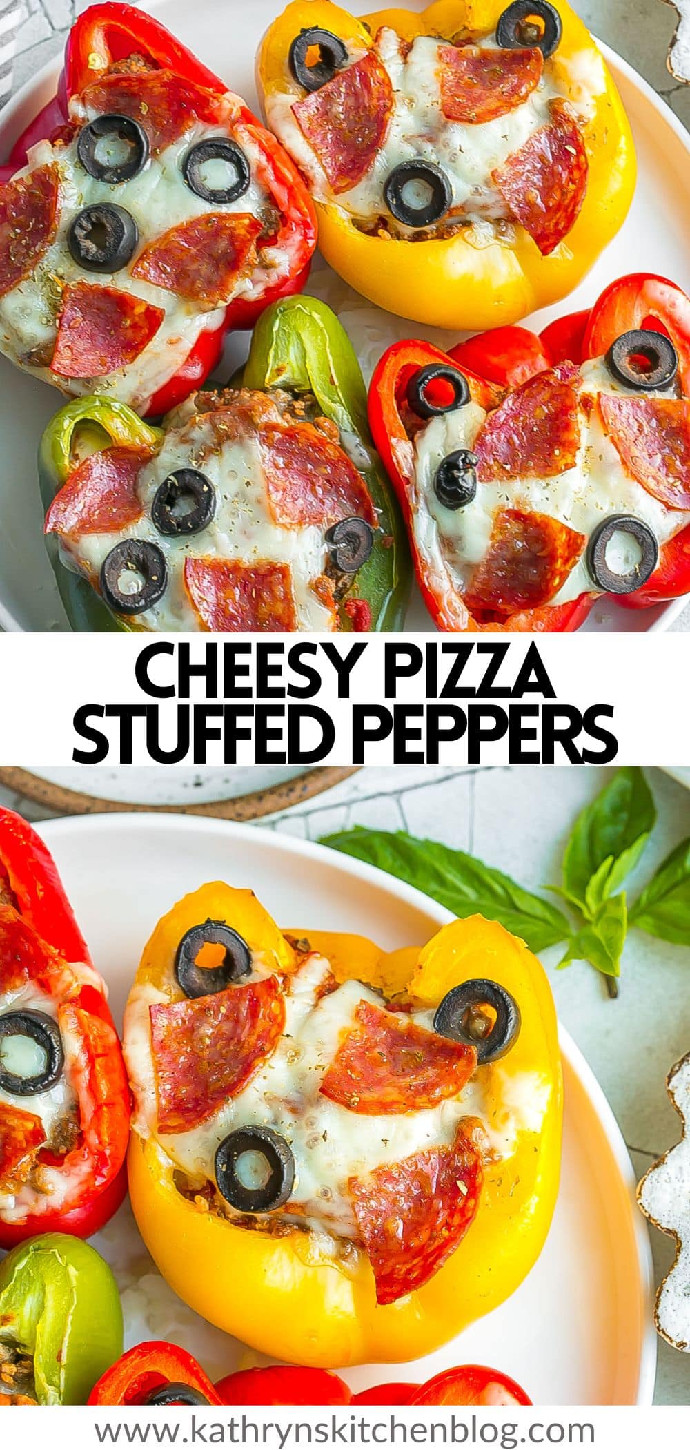 Pepperoni Pizza Stuffed Peppers (Low Carb & Healthy)