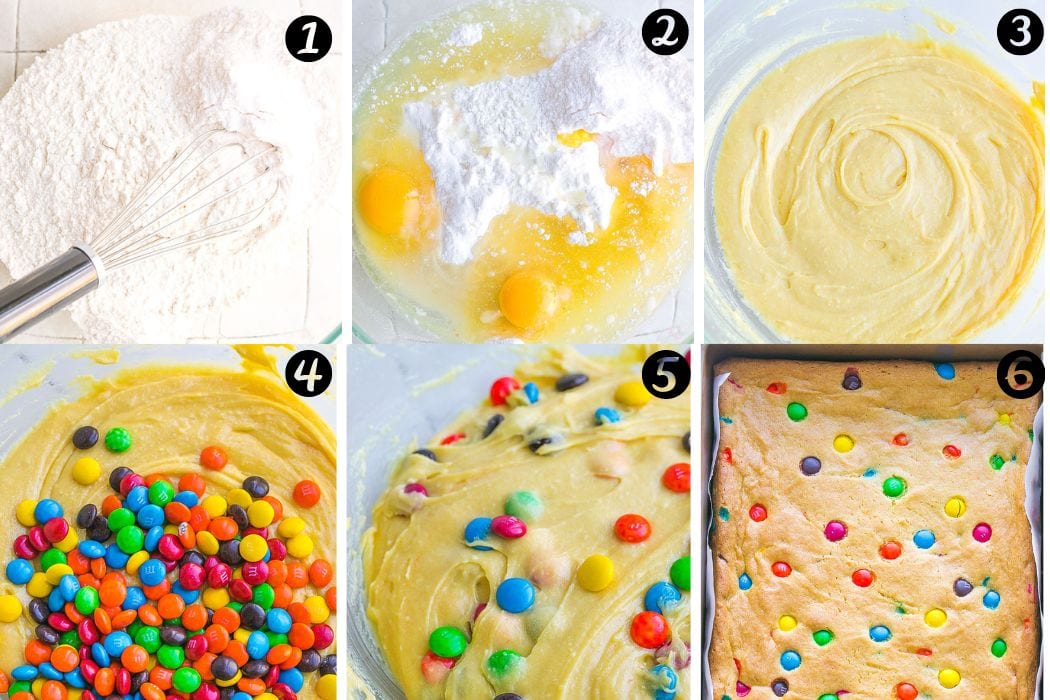 How to make M&M Cookie Bars.
