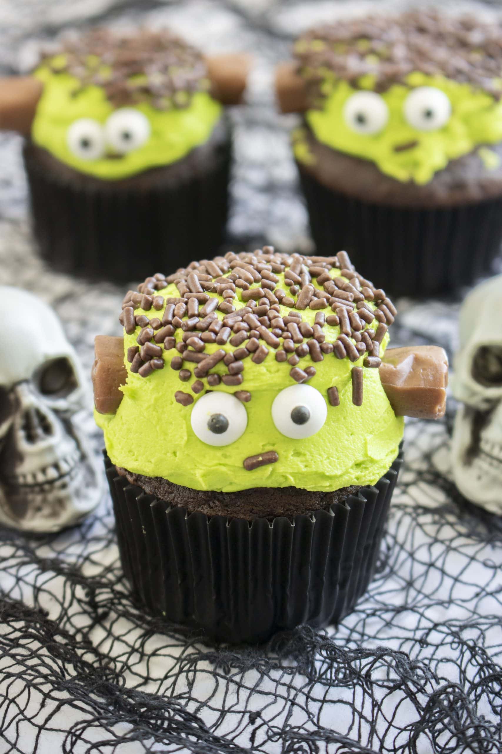Spooky monster cupcakes.