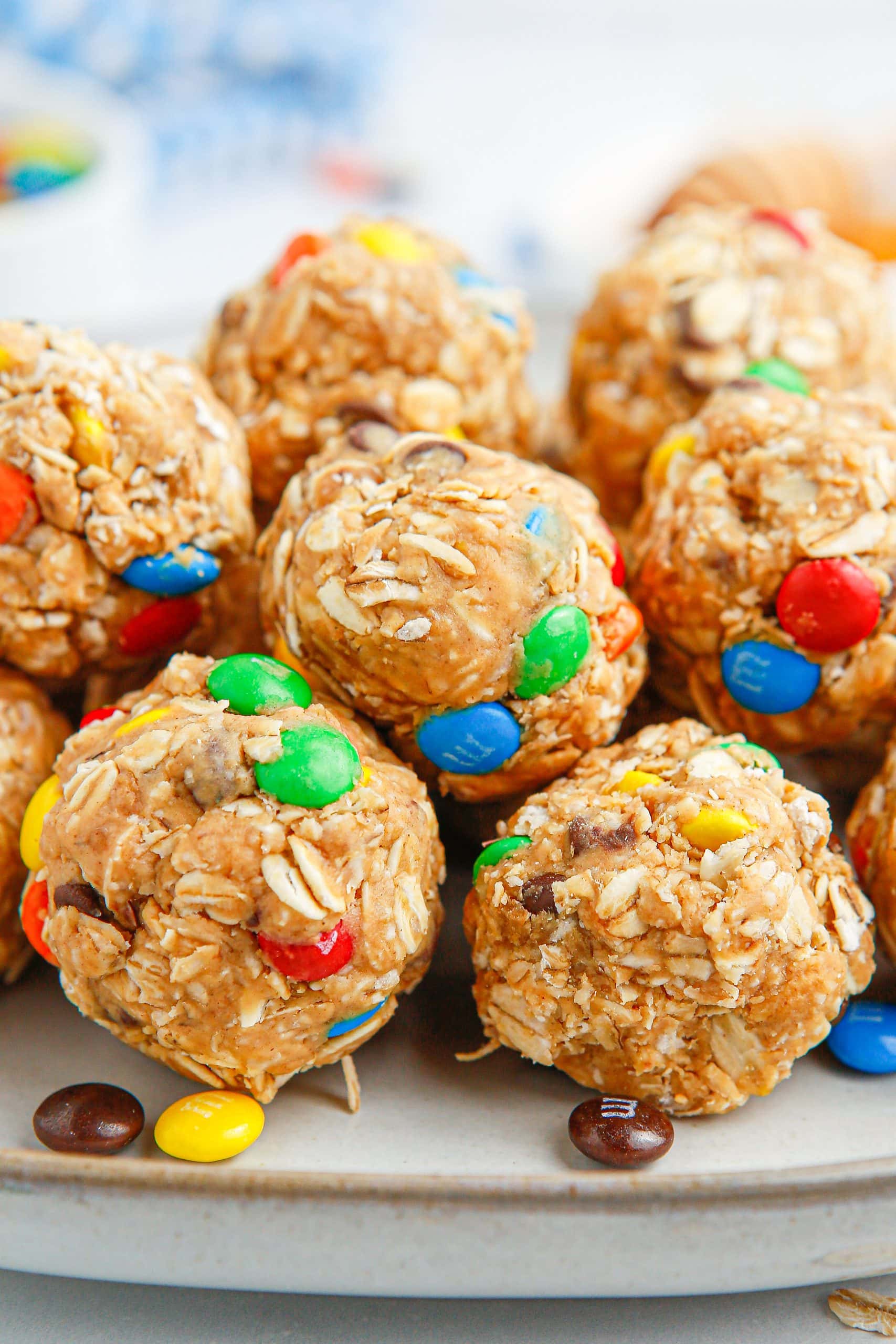 Energy balls with M&Ms.