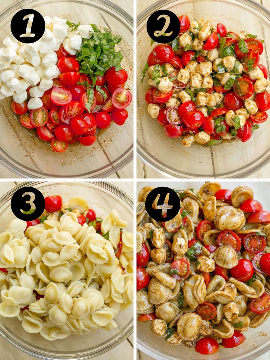 How to make caprese pasta salad.