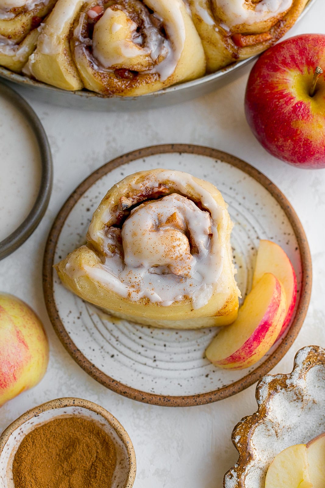 Cinnamon roll with apple pie filling.