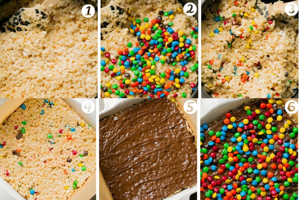 How to make M&M Rice Krispie Treats.