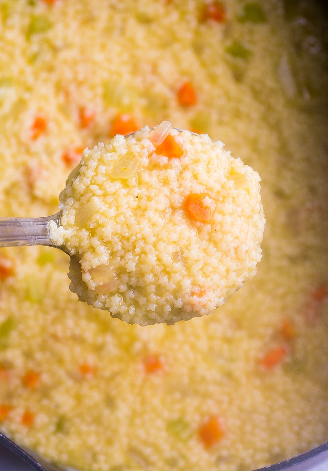Spoonful of pastina soup.