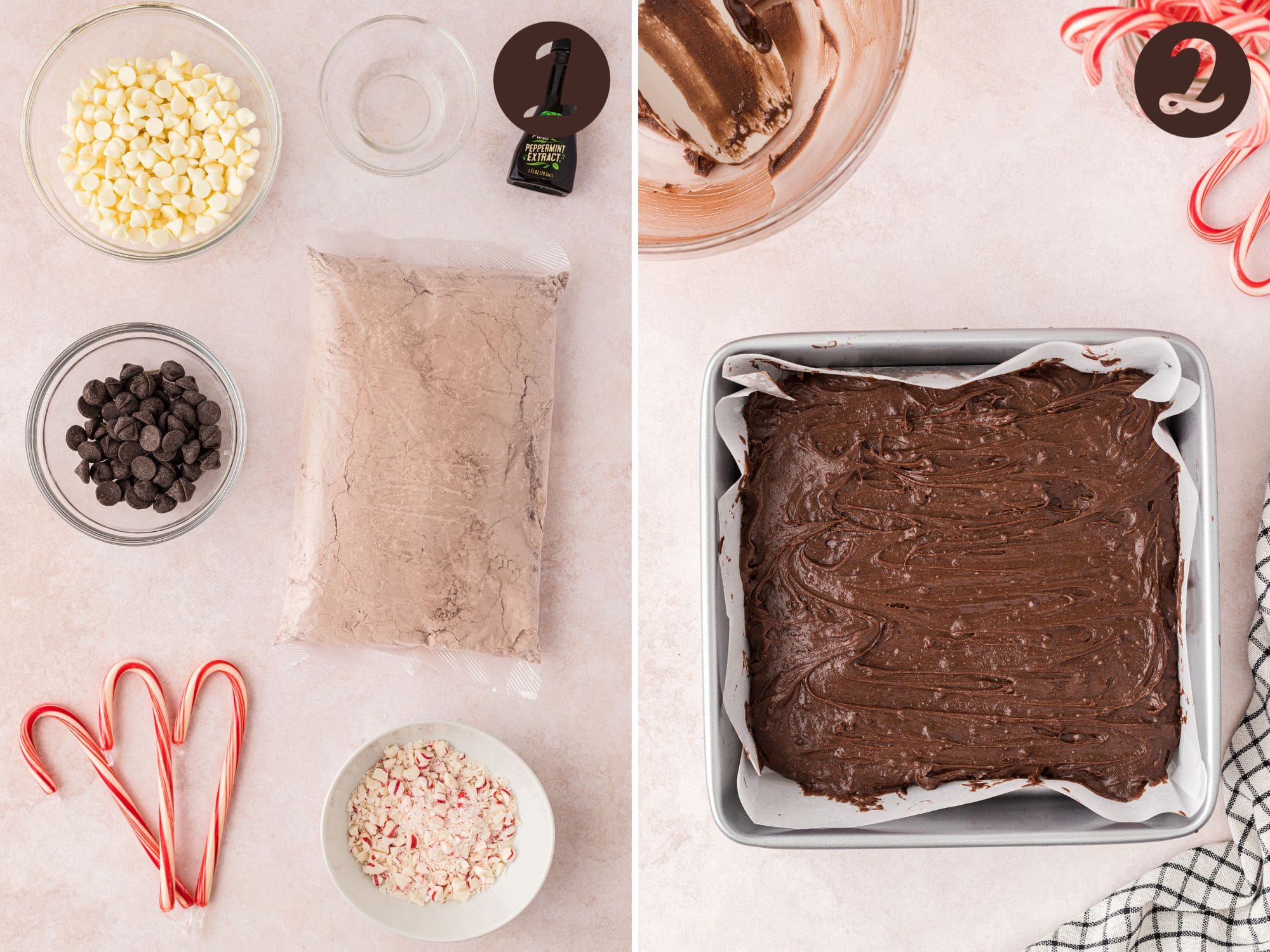 How to make Peppermint Bark Brownies.