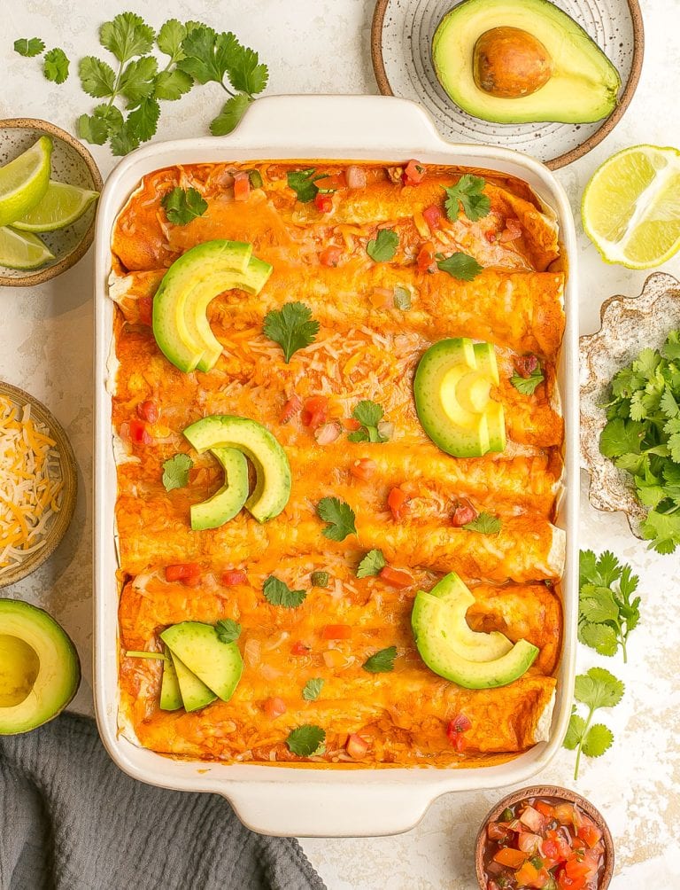 Easy Ground Turkey Enchiladas (Healthy Recipe)