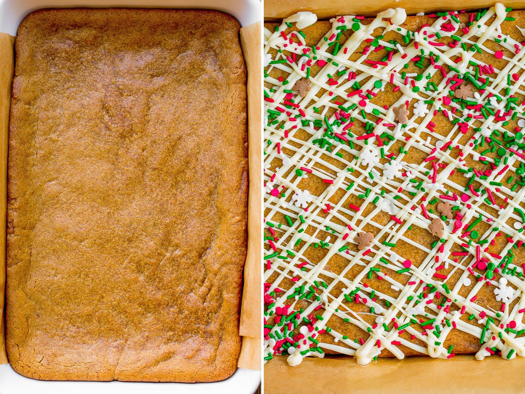 How to make gingerbread cookie bars.