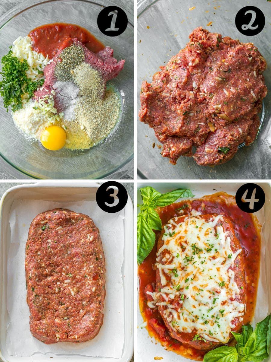 How to make Italinan meatloaf steps.