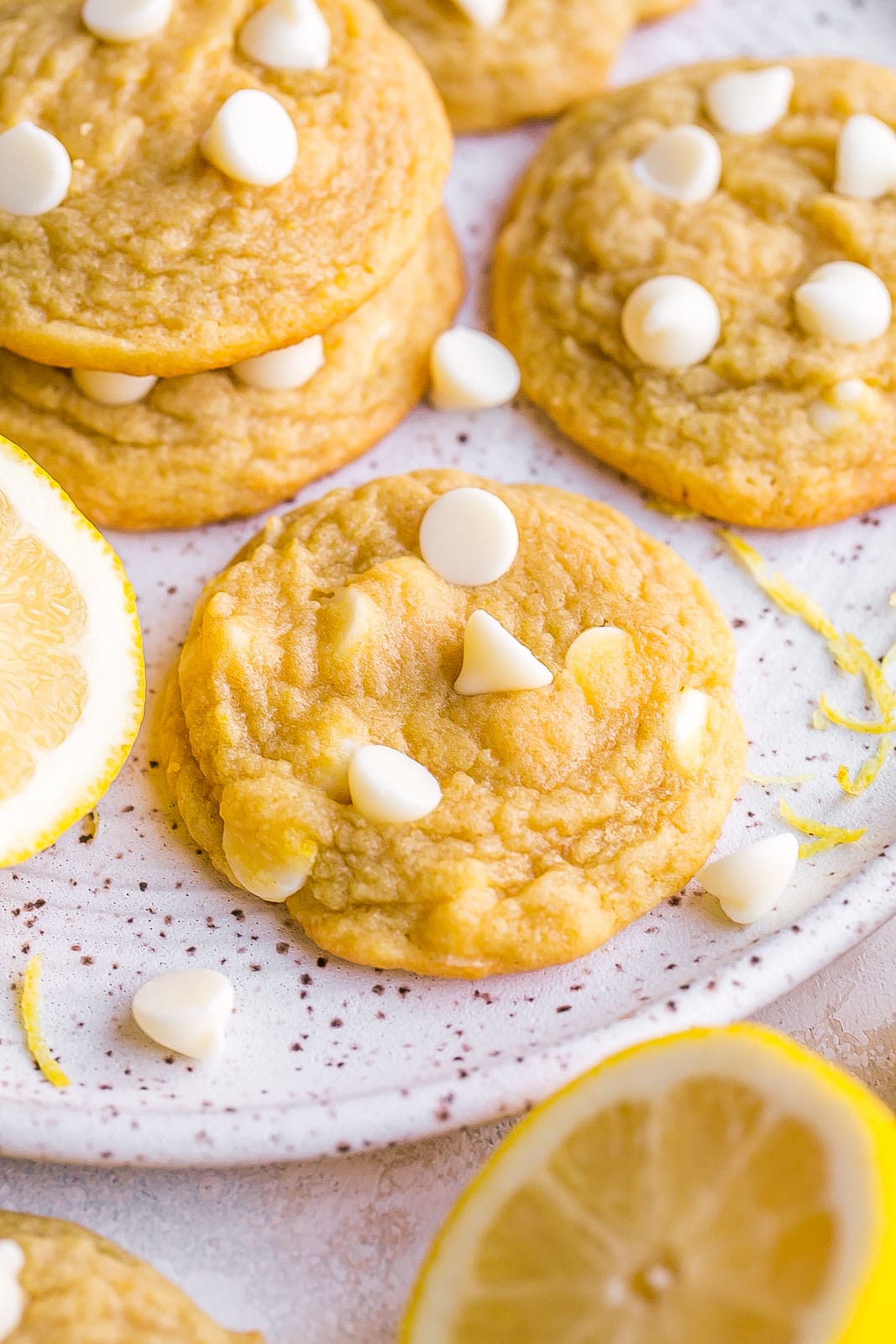 Lemon cookie on a plate.