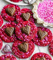 Red Velvet Cake Mix Cookies-22