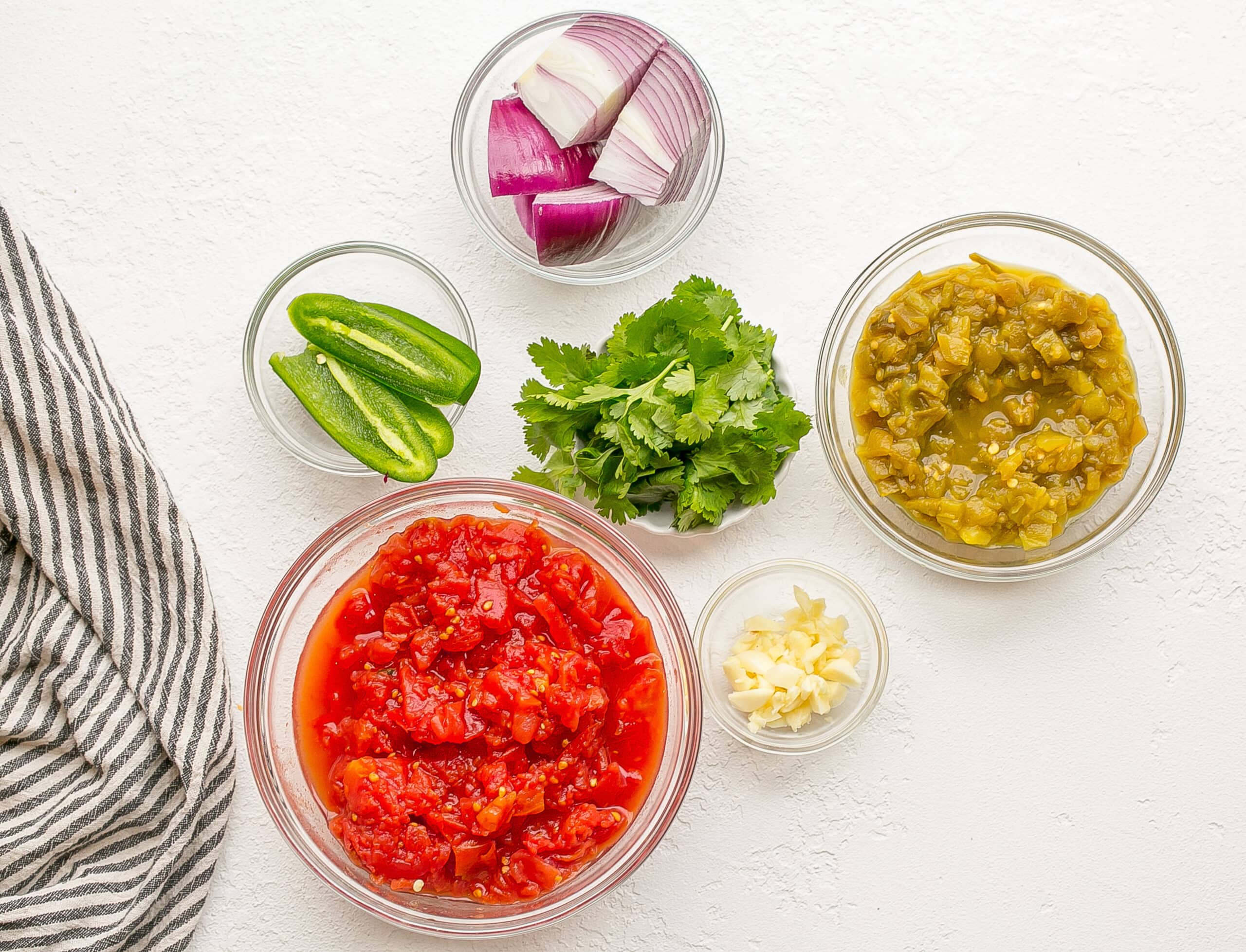 Fresh salsa ingredients.