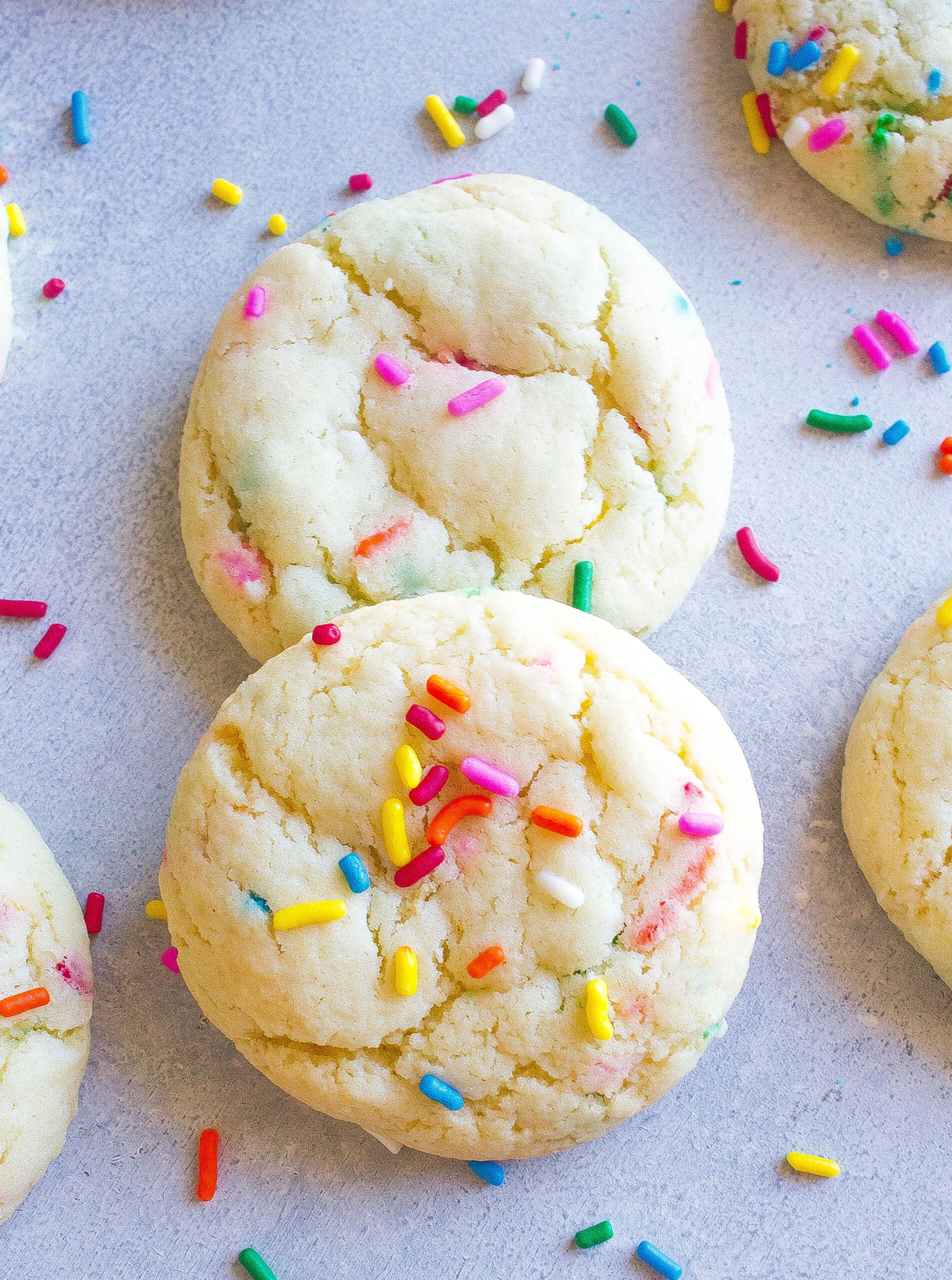 Cake cookies with sprinkles.