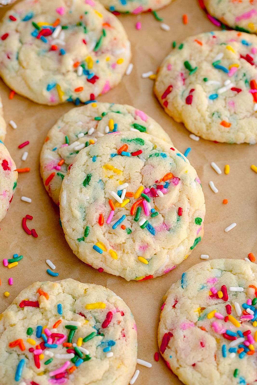 Cake mix cookies with funfetti mix.