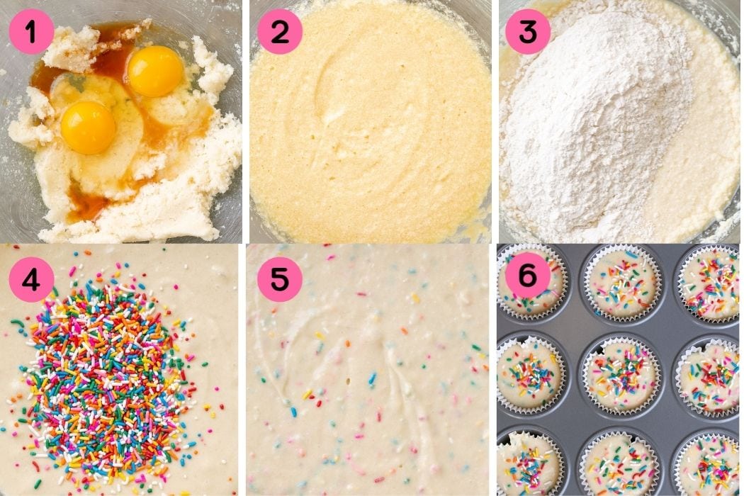 How to make funfetti muffins.