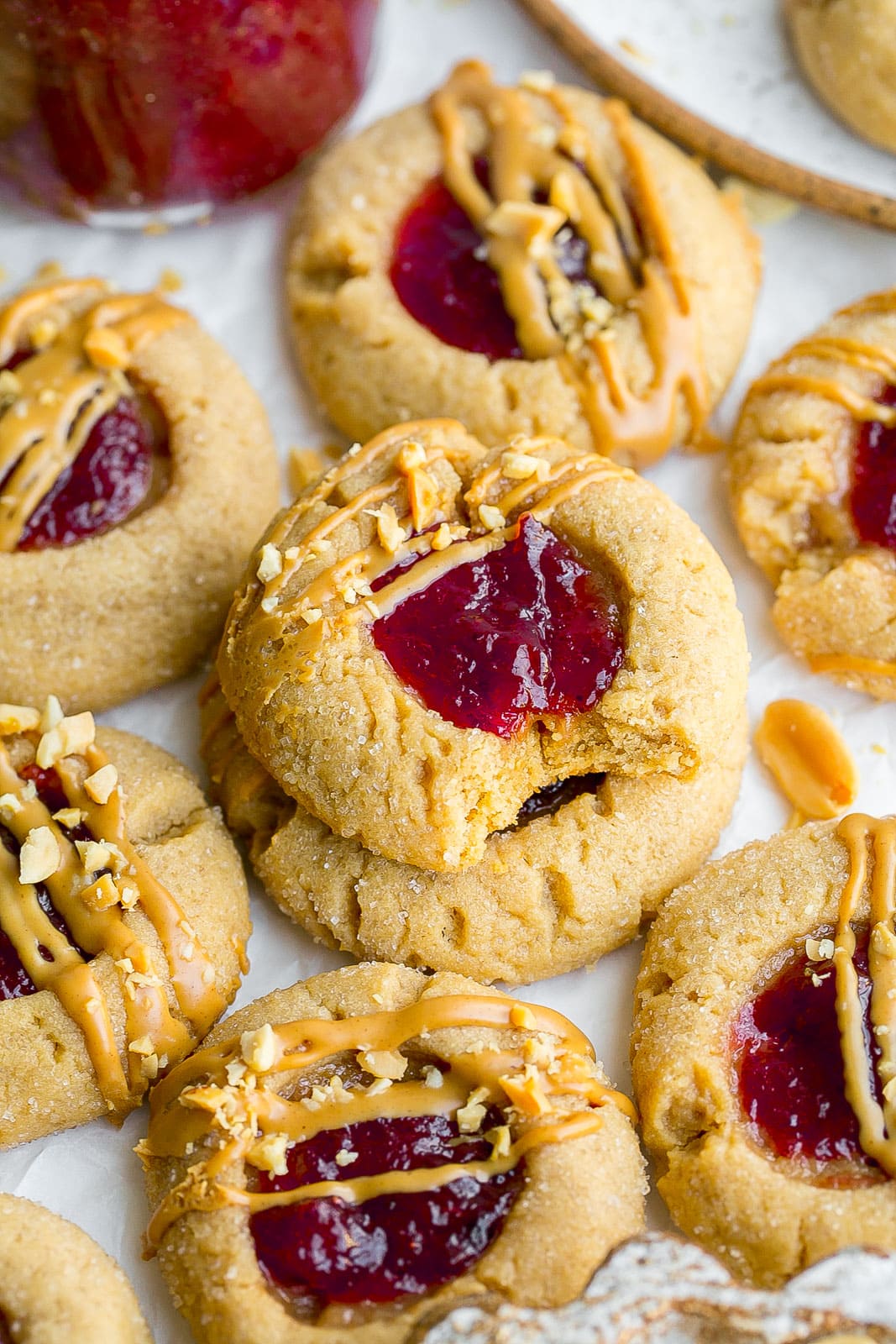 Peanut Butter and Jelly Cookies.