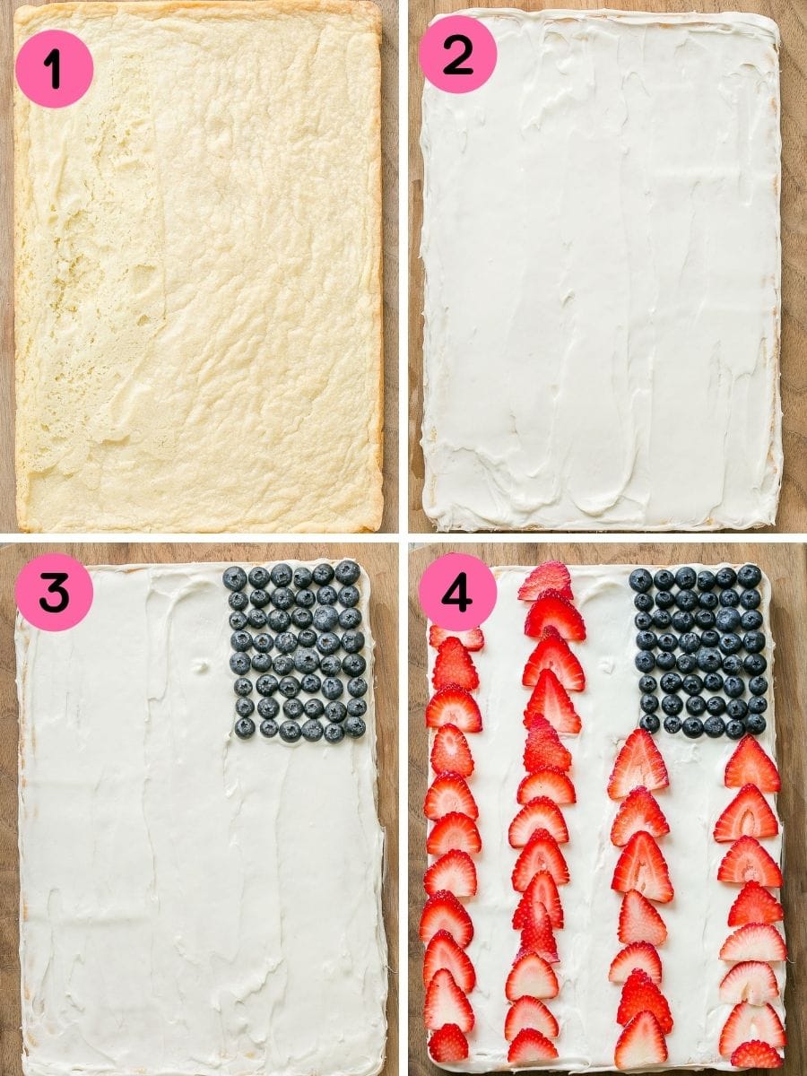 How to make 4th of july fruit pizza.