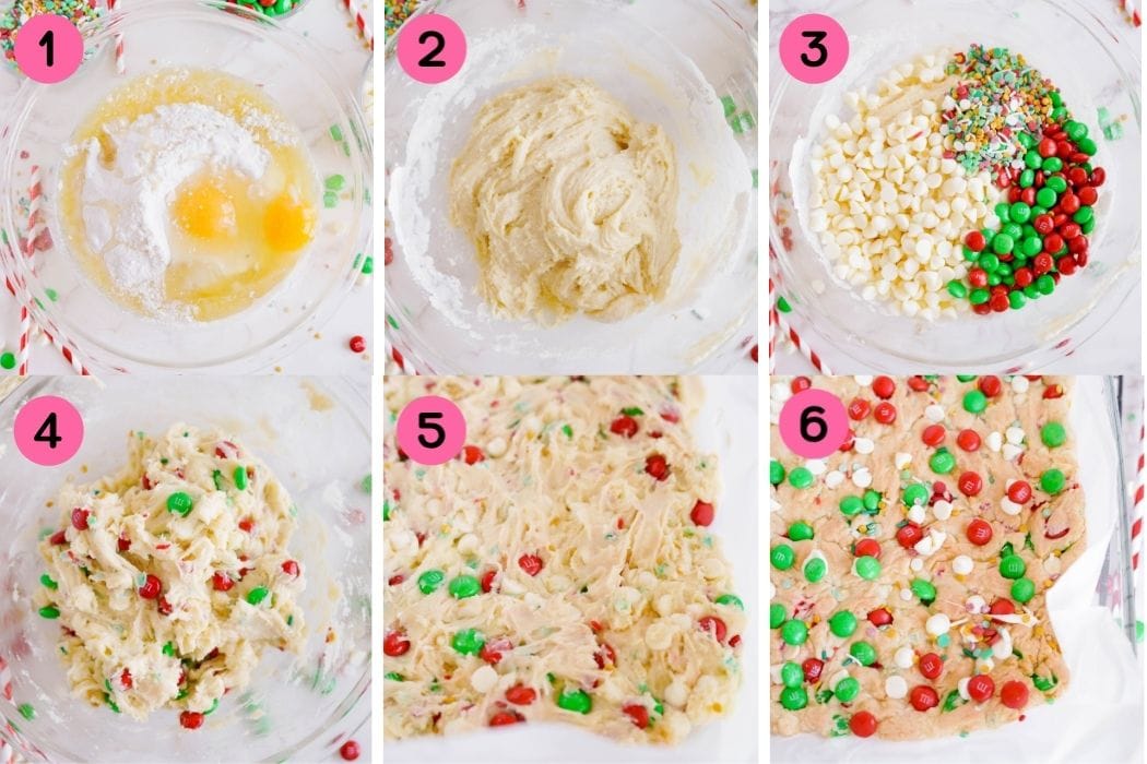 How to make m&m cookie bars.