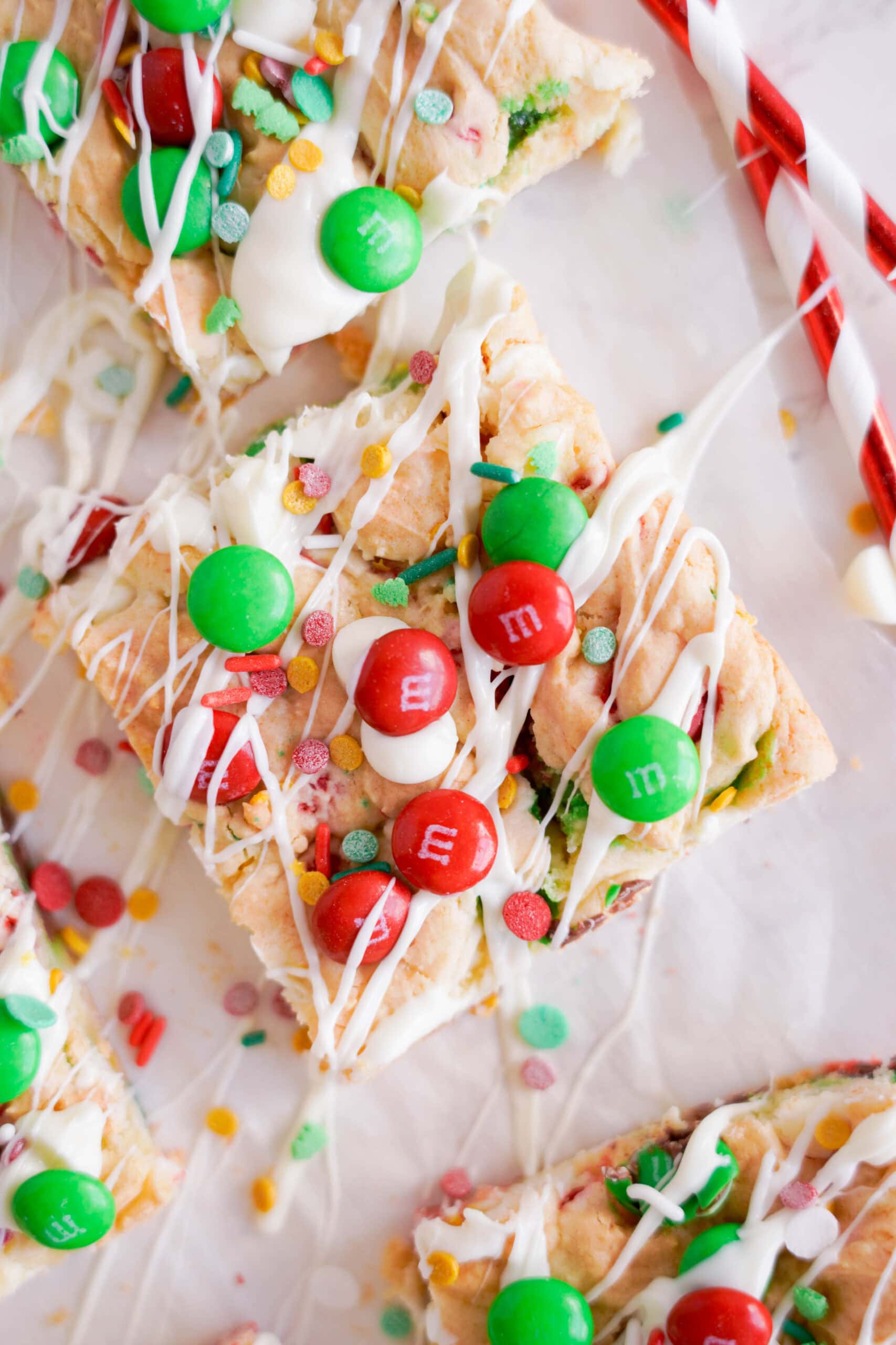 M&M Christmas Cookie Bars