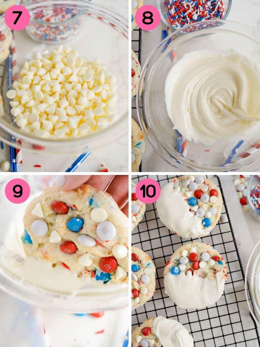 How to make Patriotic cookies with M&Ms.