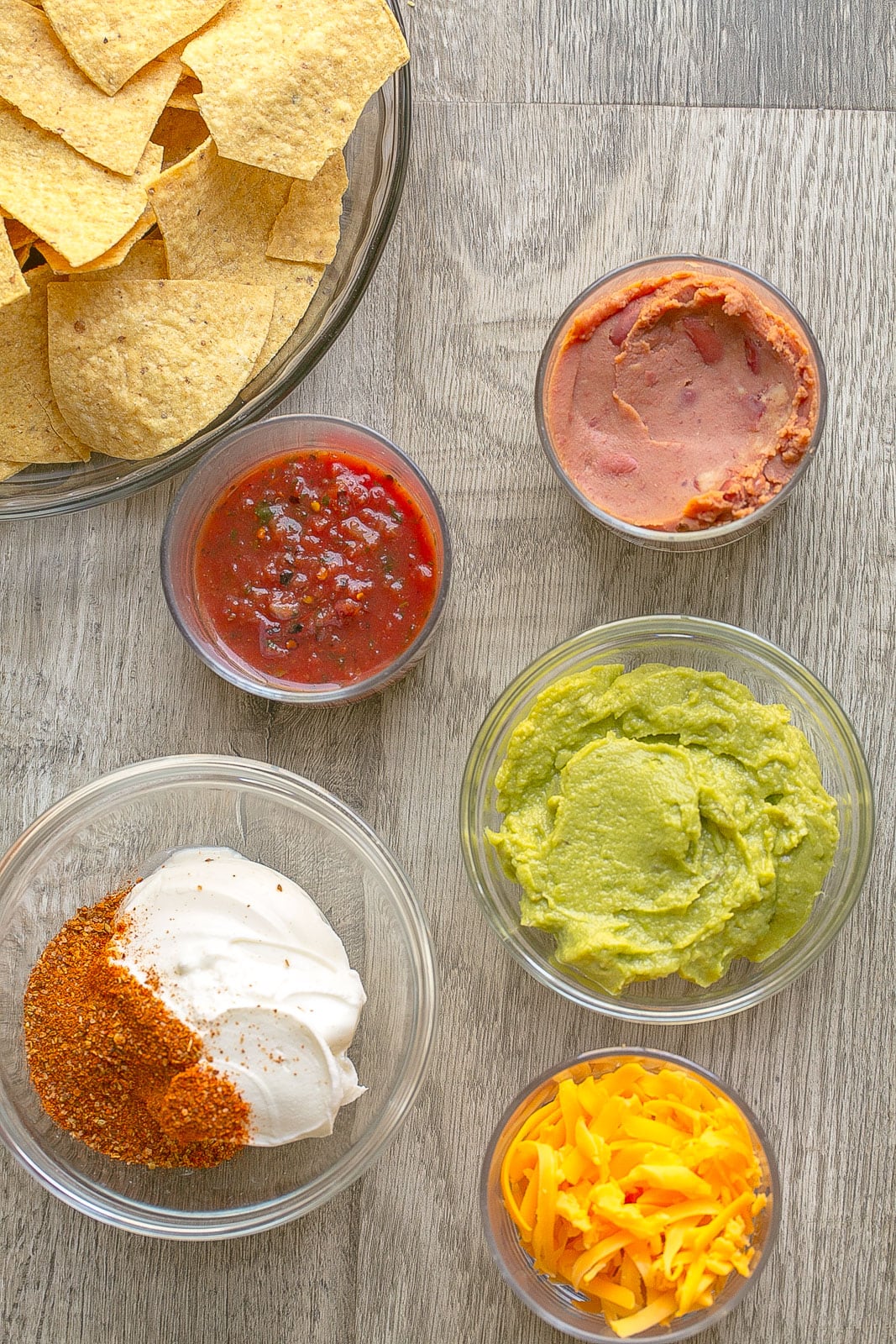 Ingredients to make 5 Layer Bean Dip.