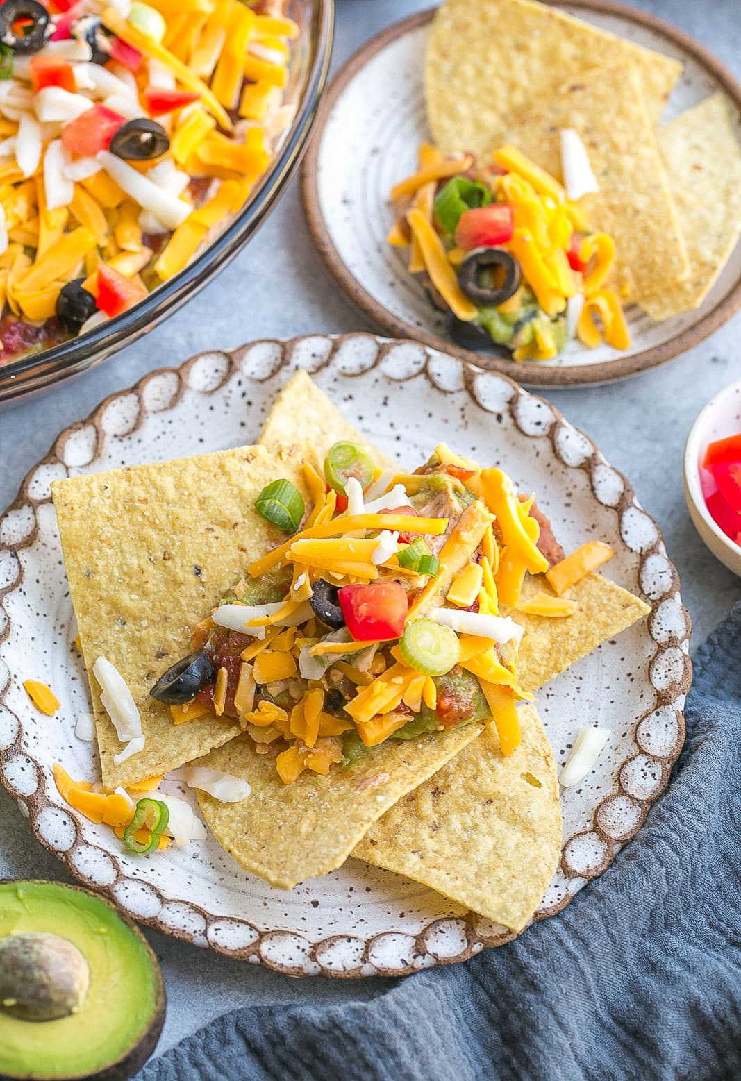 Tortilla chips with dip.