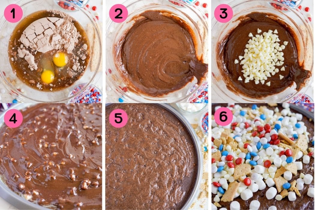 How to make 4th of July brownie pizza.