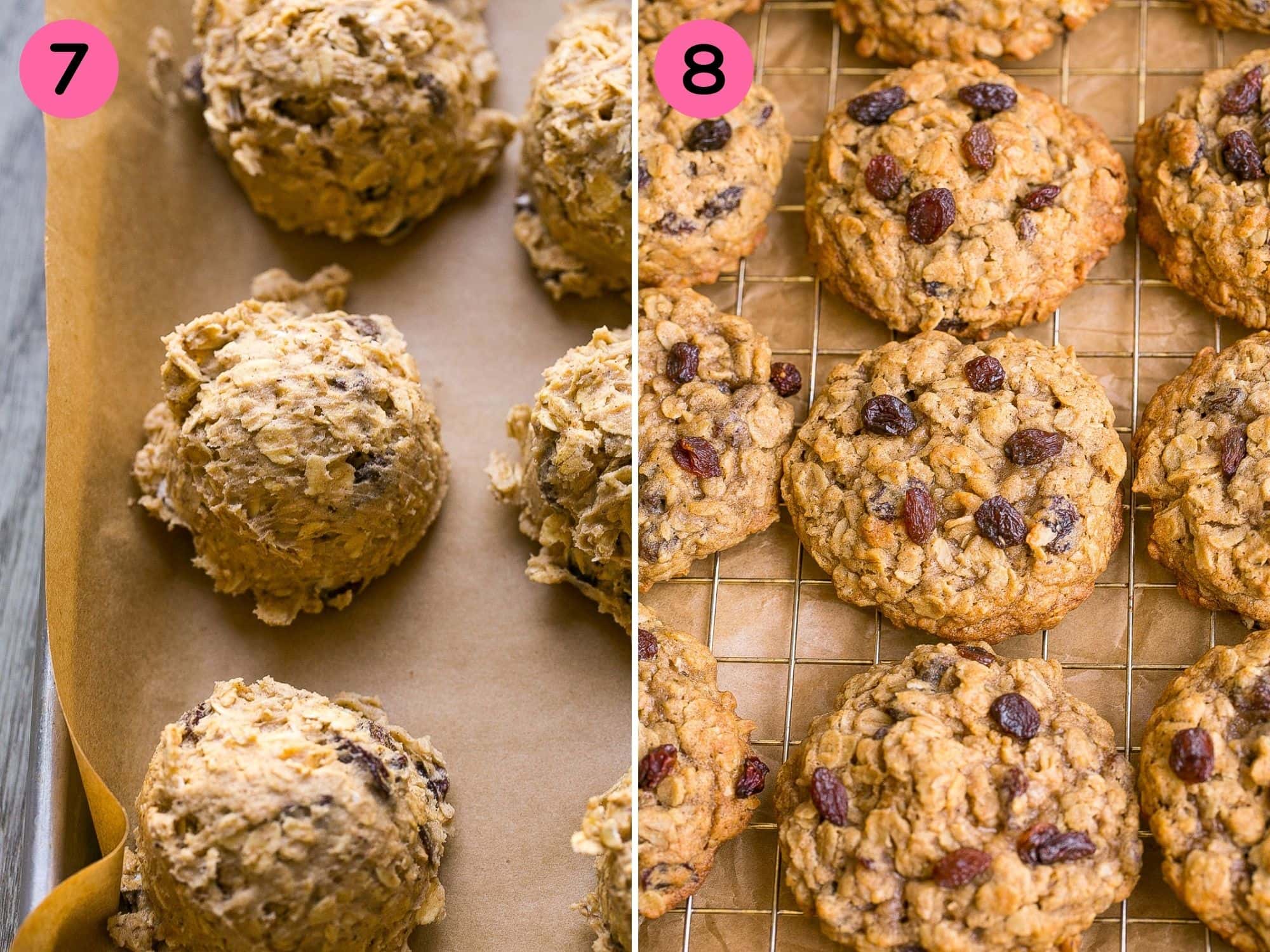 Giant Oatmeal Raisin Cookies.