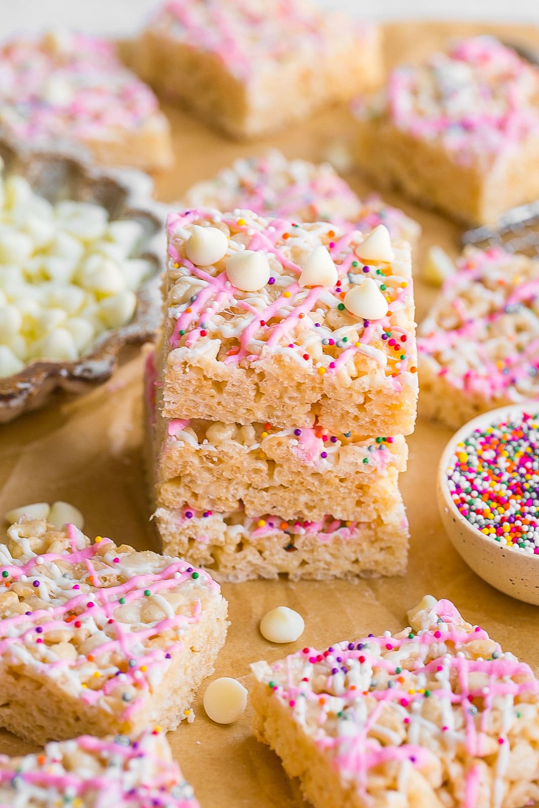 White Chocolate Rice Krispie Treats.