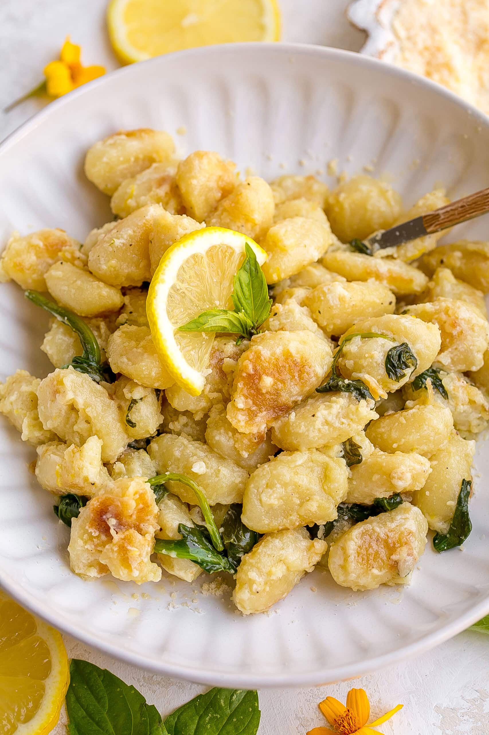 Bowl of Pan Fried Gnocchi.