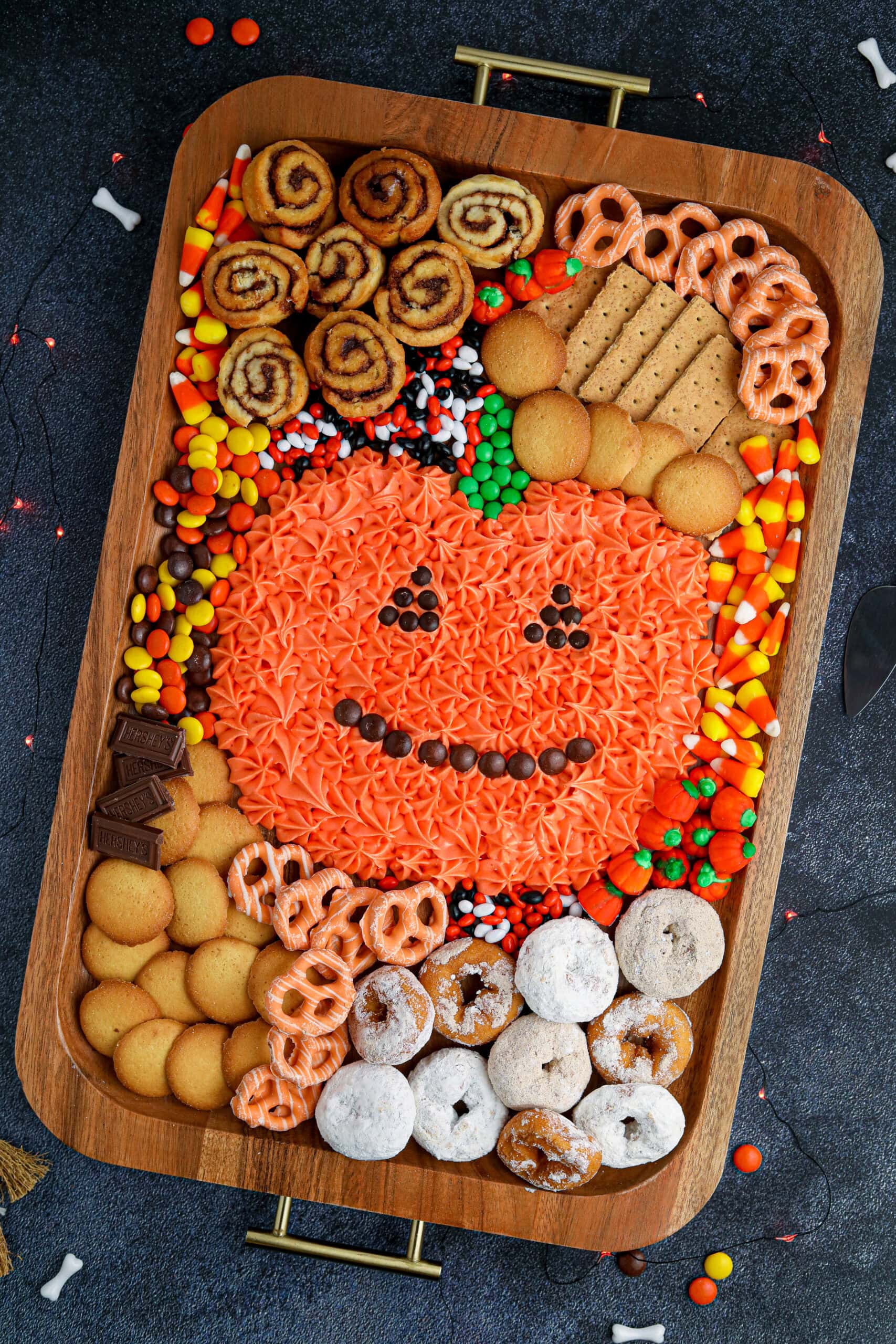 Halloween Frosting Board with treats.