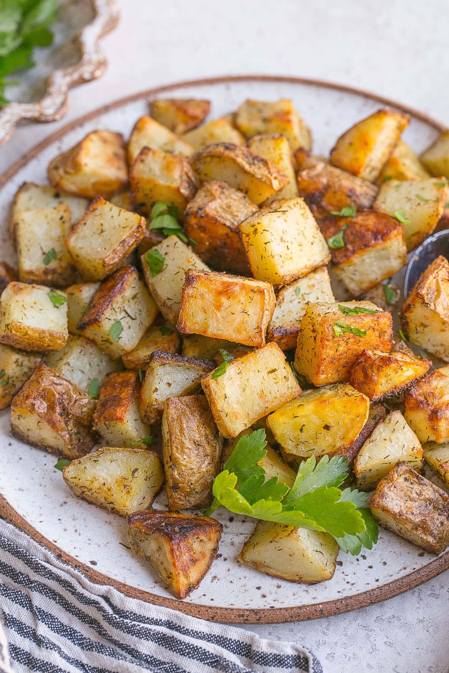 Ranch Roasted Potatoes on plate.